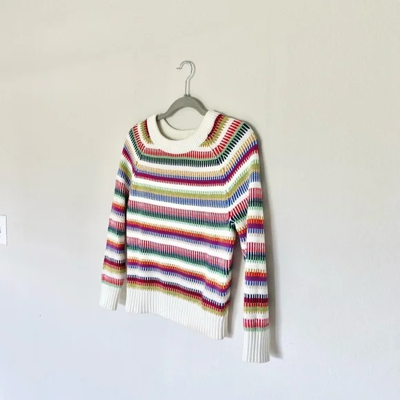 The Reeds | J. Crew Rainbow Knit Striped Crew Neck Sweater - Picture 7 of 12